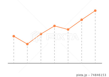 上昇傾向の折れ線グラフのイラスト素材
