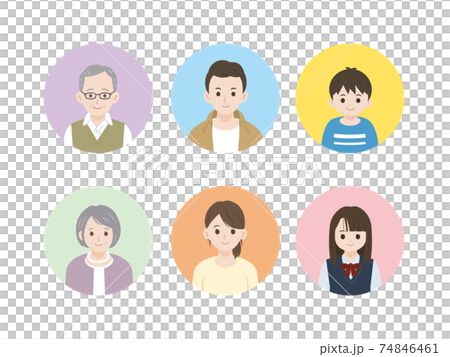 Three generation family icon smile illustration... - Stock Illustration ...