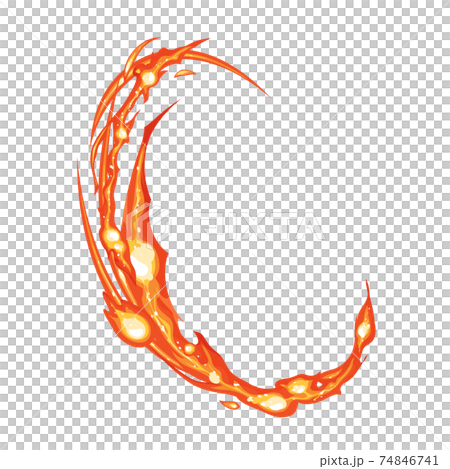 火属性のエフェクト風_炎の斬撃_イラスト素材 火属性のエフェクト風_炎の斬撃_イラスト素材 74846741