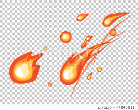 火属性のエフェクト風 降り注ぐ火の粉 炎のイラスト素材のイラスト素材