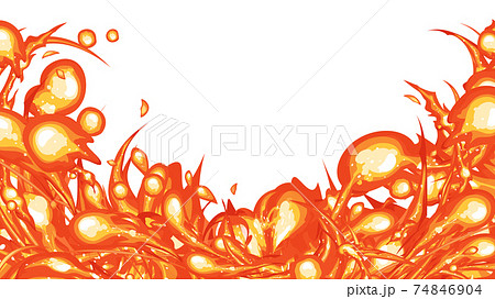 火属性のエフェクト風 炎の背景イラスト 16 9のイラスト素材