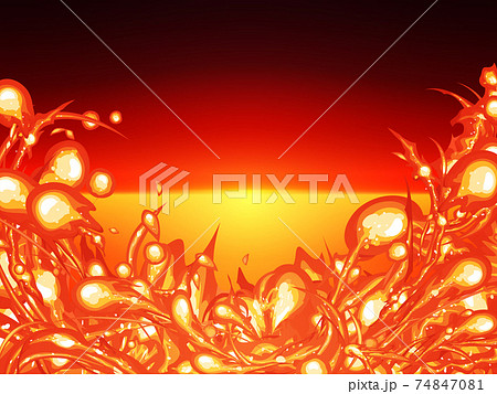 火属性のエフェクト風 炎の背景イラスト マグマのイラスト素材