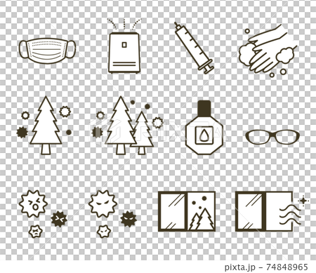 Hay fever illusion icon set 74848965