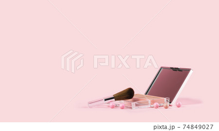 Beauty and cosmetics makeup blusher pearls monochrome pink 74849027