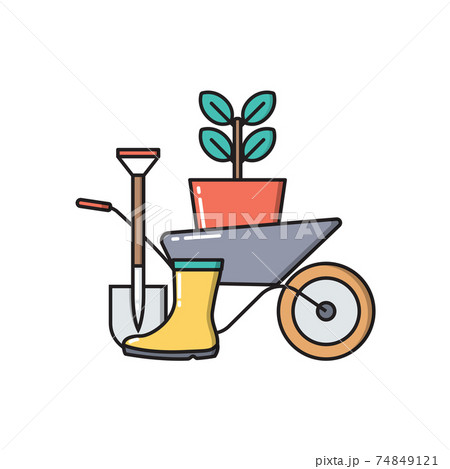 Gardening Concept Icon isolated on white background. Vector Illustration 74849121