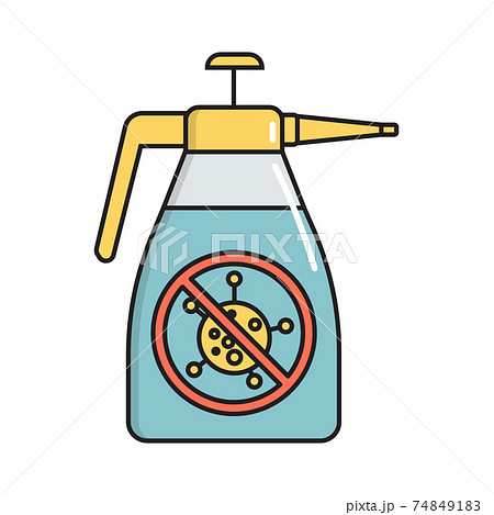 Antiseptic spray bottle simple medicine icon in trendy line style isolated on white background for web applications and mobile concepts. Vector illustration 74849183