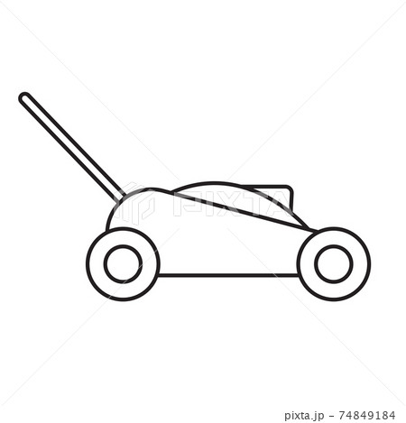 Lawn mower, simple gardening icon in trendy line style isolated on white background for web apps and mobile concept. Vector Illustration 74849184