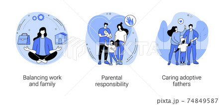 Happy family abstract concept vector illustrations. Happy family abstract concept vector illustrations. 74849587