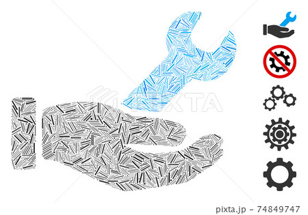 Hatch Collage Wrench Service Hand Icon Hatch Collage Wrench Service Hand Icon 74849747