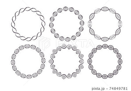 Dna Round Frames Circle Framing With Genome のイラスト素材