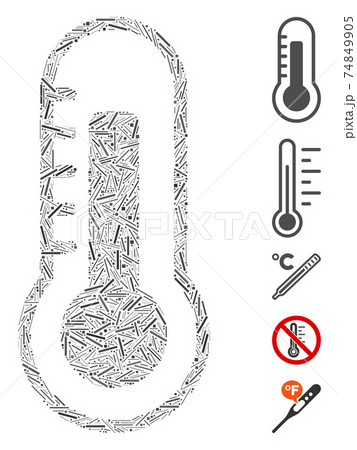 Dash Collage Thermometer Icon 74849905