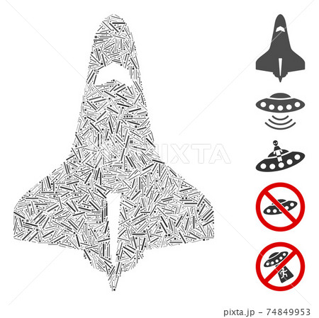 Line Collage Space Shuttle Icon Line Collage Space Shuttle Icon 74849953
