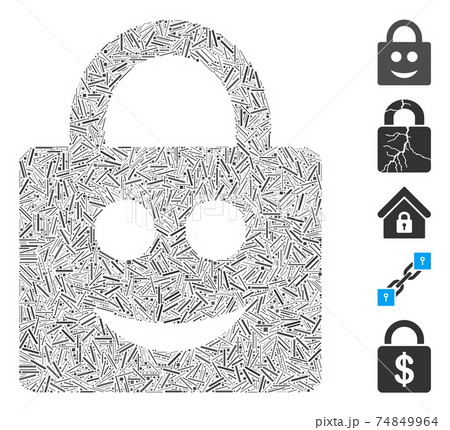 Hatch Mosaic Smiled Lock Icon Hatch Mosaic Smiled Lock Icon 74849964