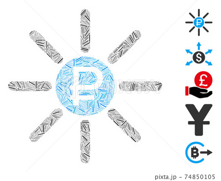 Line Collage Rouble Source Icon 74850105