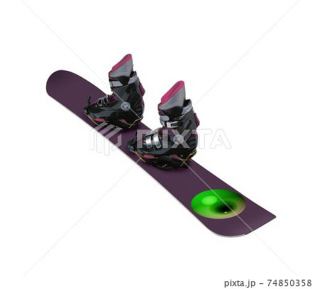 snowboard and boots isolated on white snowboard and boots isolated on white 74850358