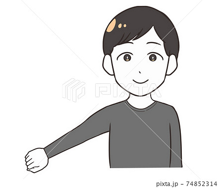 肌着 長袖 グレー 男性のイラスト素材