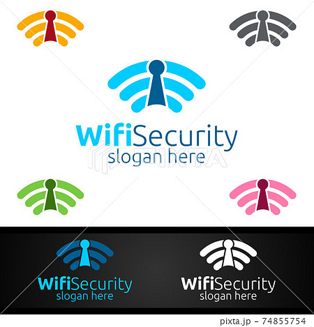 Wifi Security Logo for Network, Internet , monitoring, and alarm 74855754