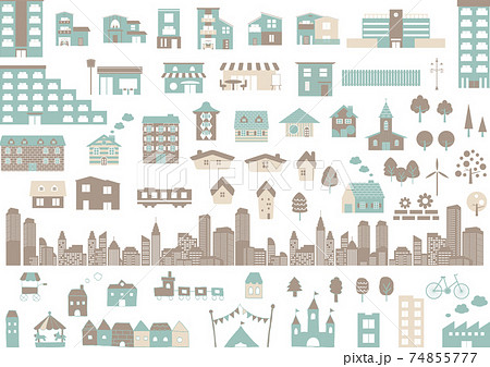 いろいろな種類の建物セット いろいろな種類の建物セット 74855777