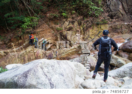 御在所岳登山 裏登山道の橋 74856727