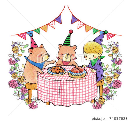 Bear Child Party Illustration Stock Illustration