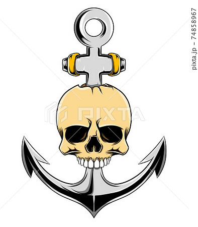 The dead sailor skull with the anchor The dead sailor skull with the anchor 74858967