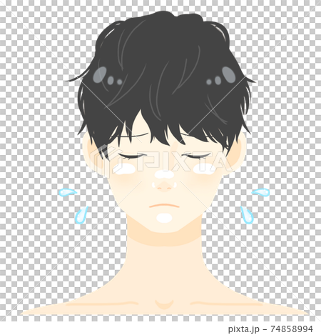 黒髪男性の肌タイプ別　オイリー肌 74858994