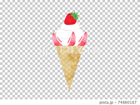 生いちごののったソフトクリーム　いちごソフト 74860187