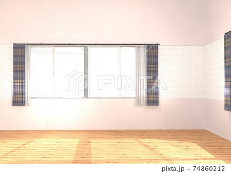 N3d立体スタンプルーム内背景壁部屋はスタンプ貼り-