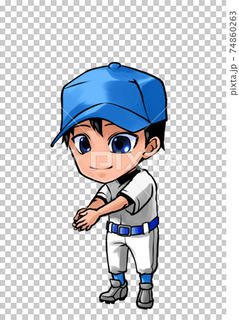 手洗いする野球選手のイラスト素材