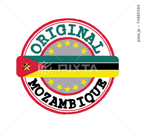 Vector Stamp for Original logo with text Mozambique and Tying in the middle with nation Flag. Vector Stamp for Original logo with text Mozambique and Tying in the middle with nation Flag. 74860584