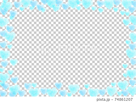 淺藍色心形框架白色情人節材料 74861207