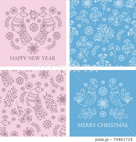 CARD PATTERN SET Folk Ethnic Decor Ornament Vector Illustration Seamless Pattern Set For Print CARD PATTERN SET Folk Ethnic Decor Ornament Vector Illustration Seamless Pattern Set For Print 74861728