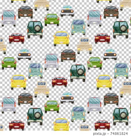 Continuous background pattern of car seen from behind Continuous background pattern of car seen from behind 74861824