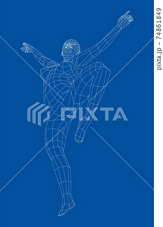 Wireframe ballerina in dance pose. Vector Wireframe ballerina in dance pose. Vector 74861849