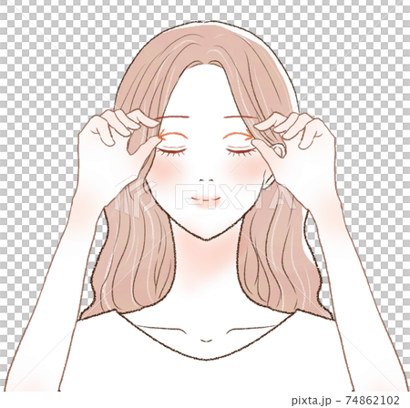 按摩眼睛的女人 74862102
