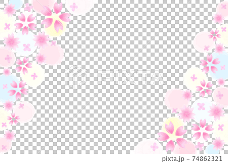 綺麗な水彩のかわいい桜フレーム 74862321