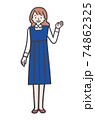 説明する女性のイラスト 74862325