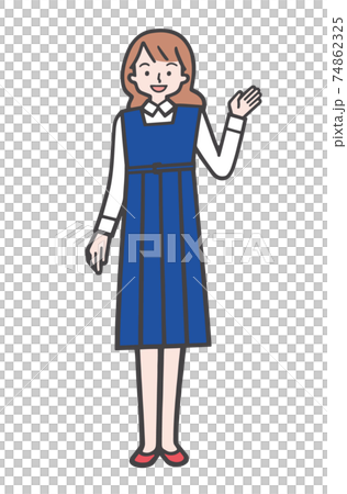 説明する女性のイラスト 74862325