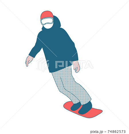 スノーボーダーのイラスト（白背景・ベクター・切り抜き）のイラスト 
