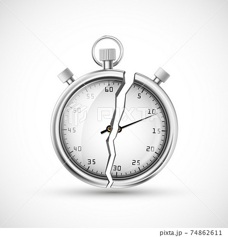 Stopwatch Icon Is Broken Into Two Parts Timer のイラスト素材