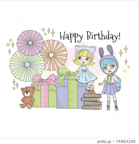 Blythe Party Doll Cartoon Children Holiday のイラスト素材