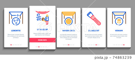 Stretch Ceiling Tile Onboarding Elements Icons Set Vector Stretch Ceiling Tile Onboarding Elements Icons Set Vector 74863239