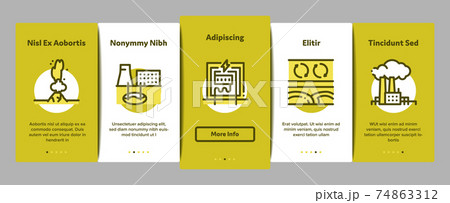 Geothermal Energy Onboarding Elements Icons Set Vector Geothermal Energy Onboarding Elements Icons Set Vector 74863312