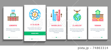 Geothermal Energy Onboarding Elements Icons Set Vector 74863314