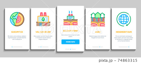 Geothermal Energy Onboarding Elements Icons Set Vector 74863315