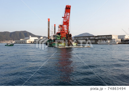 砕岩装置付グラブ浚渫船 第二関雄 砕岩装置付グラブ浚渫船 第二関雄 74863494