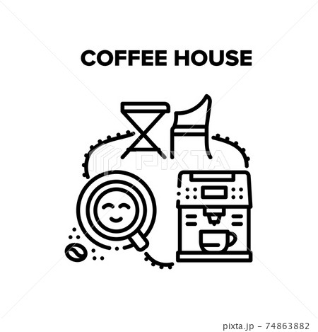 Coffee House Vector Black Illustrations 74863882