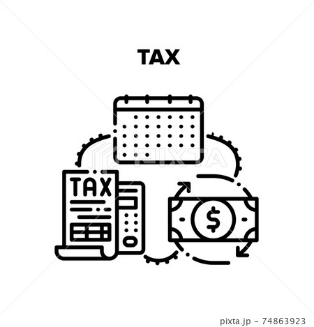 Tax Payment Vector Black Illustrations Tax Payment Vector Black Illustrations 74863923