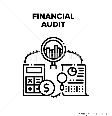 Financial Audit Vector Black Illustrations 74863949