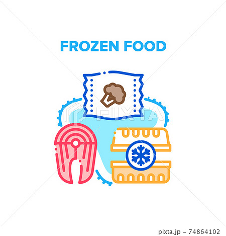 Frozen Food Vector Concept Color Illustration 74864102